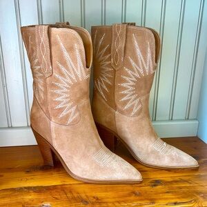 Marc Fisher Starburst Leather Cowboy Boots Cowgirl Boots Western Southwestern